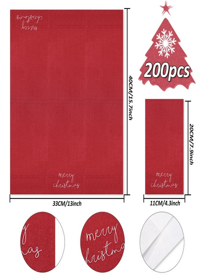 وولاين مناديل ضيوف عيد الميلاد من والين، باللونين الأحمر والأخضر، مناديل ورقية للاستخدام مرة واحدة، مثالية لحفلات الشتاء، ديكور طاولة الحمام، 80 قطعة - Image 2